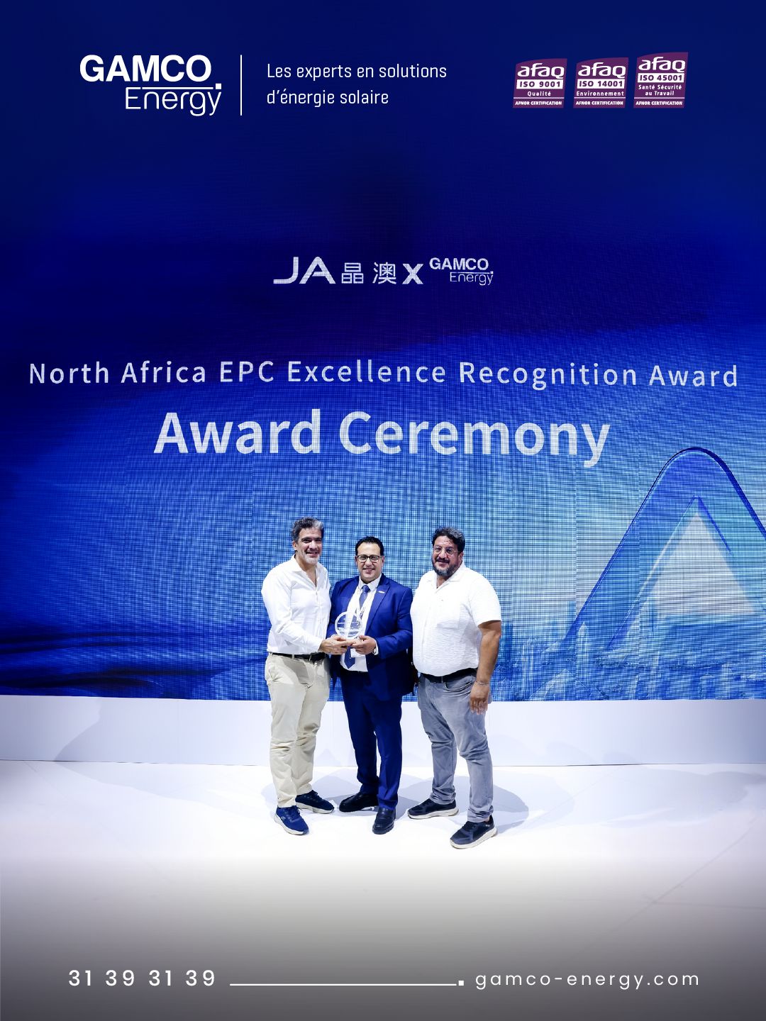 Gamco Energy primée à Shanghai : le Prix d&rsquo;Excellence EPC Afrique du Nord couronne le savoir-faire solaire tunisien